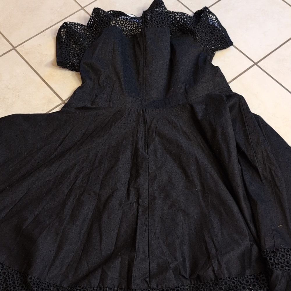NWT Dolly And Dotty Tess Sleeved Formal Lace Midi Dress Black A-Line Retro Sz 22 - Picture 4 of 16